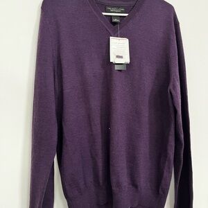 Bloomingdale's Men's Deep Purple V-Neck Sweater